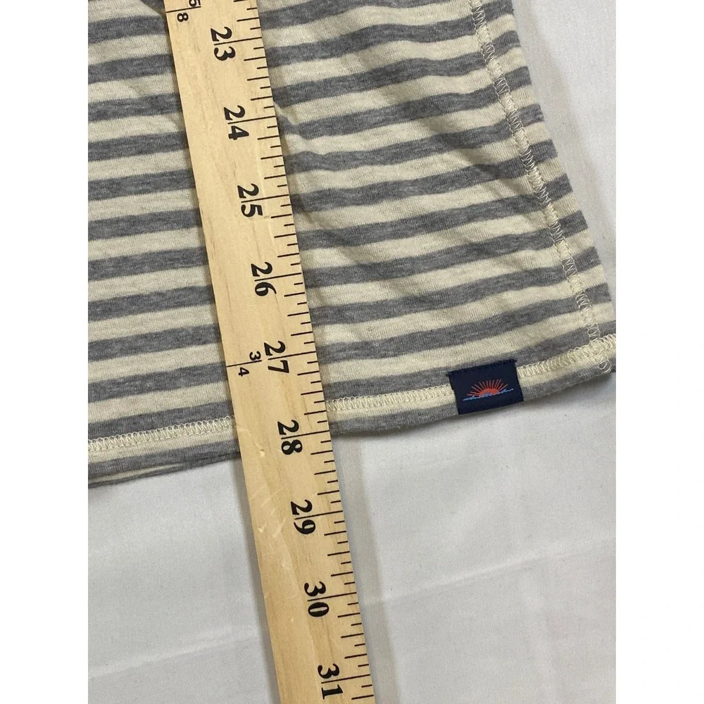 FAHERTY Reversible‎ Striped Long Sleeve Shirt XXL Gray White Cotton Modal
